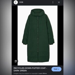 COS Green Long Puffer Coat